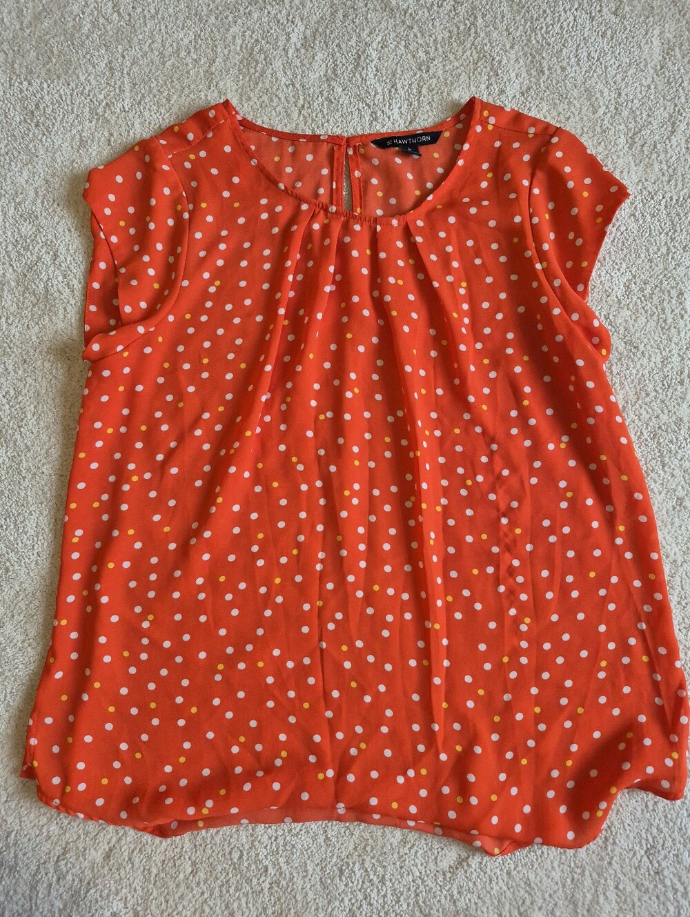 Polka Dot Cap Sleeve Blouse